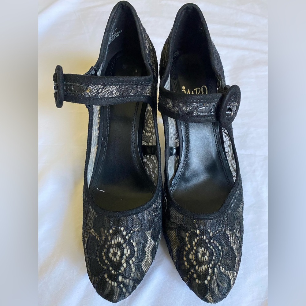 IMPO  Floral Black Lace Heels Size 7 1/2